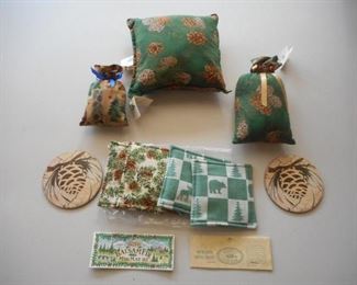 Lot of 9 Balsam & Spice mug mats & pillows, coasters https://ctbids.com/#!/description/share/209291