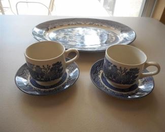 Platter & 2 cup & saucers - made in England https://ctbids.com/#!/description/share/209294