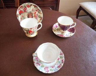 3 sets of tea cups & 1 stand - Stechcol & Dutches https://ctbids.com/#!/description/share/209354