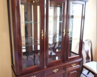 Bassett 2 pc china cabinet - lighted - glass shelves https://ctbids.com/#!/description/share/209370