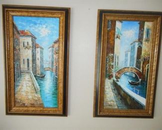 Pair of Venice paintings - framed - 17 x 29       https://ctbids.com/#!/description/share/209378