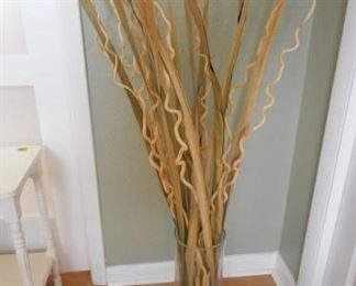 Lucite vase with reeds, 48" tall https://ctbids.com/#!/description/share/210497