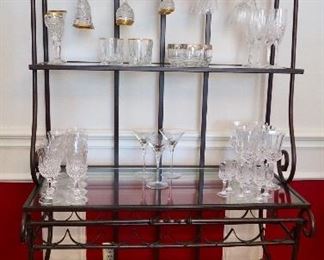Iron and Glass Liquor Shelf Display Rack