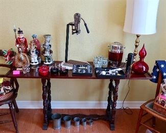 Bar Items & Nice Antique Table
