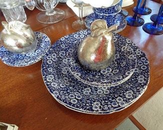 Set of Calico dishes, service for 8