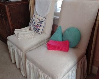 pair slipper chairs