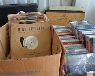 many record, 78's, 33's & 45's