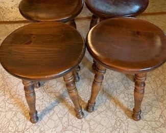 4 solid wood short stools 
Made by Baumritter furniture co