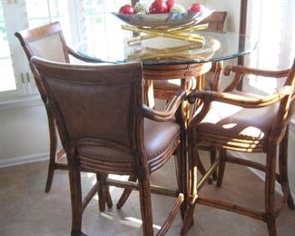 Rattan High Top Table and Chairs