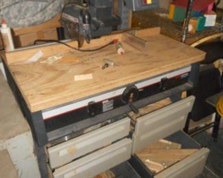 Craftsman electronic Radial arm saw  with cabinet stand