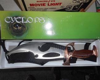 Fantasy Cyclops knife with sheath and box.