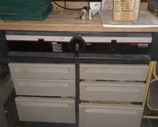 Lower cabinet  with the 10" radial arm saw 