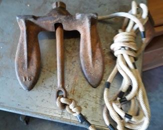 Navy Anchor.  15 lbs with depth indicating rope