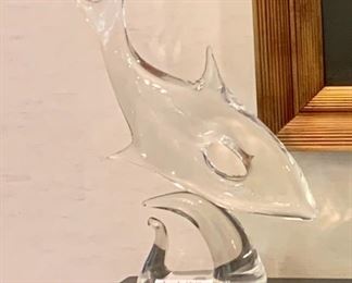 Murano art glass dolphin signed Licio Zanetti