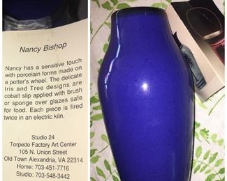 Nancy Bishop vase cobalt