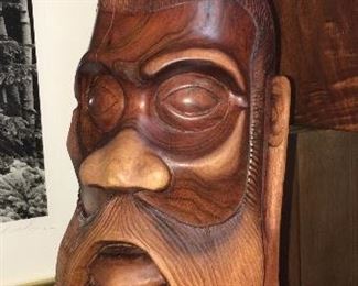 wood carved bust