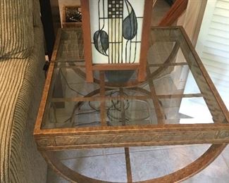 metal and glass end table