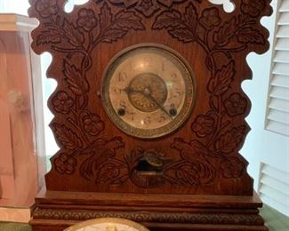 #26		Champian  manel clock antique carved william l gilbert clock company 	 $125.00 

