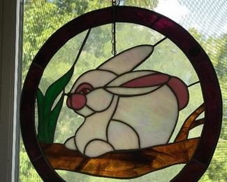 Several stained glass pieces 