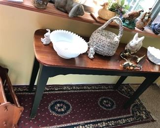 Side tables and runner rugs