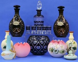Decanters Cut to Clear, Rose Bowls, Victorian Vases