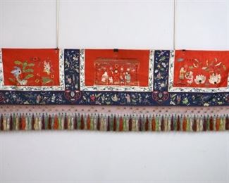 Chinese Silk Embroidery (79" wide x 17" high plus fringe)
