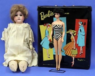 Armond Marseille doll, 1961 Barbie "Bubblecut" doll w/case and clothes