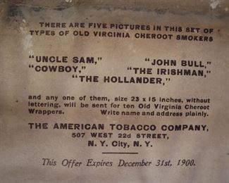 Old Virginia Cheroots Ad, American Tobacco Co. ca 1899, "The Irishman" 