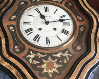 French inlay and fois bous wall clock $250