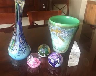 Various glass paperweights/ sculpture $10- $125