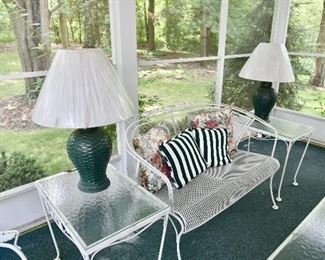 Vintage Outdoor Furniture ~ Loveseat & Side Tables