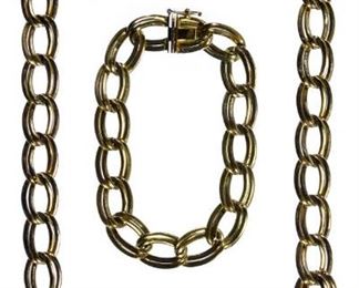 14k Gold Necklace and Bracelet Set