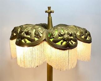 Rare Signed Miller Art Nouveau Gilt Bronze Lamp   