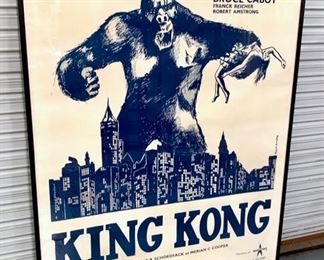 Huge Vintage French movie poster "King Kong" 1930's