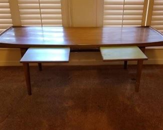 Coffee table -MCM styling - with pullout trays