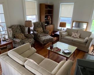 recently recovered couches - pull out sofas - great for a spare bedroom/tv room
