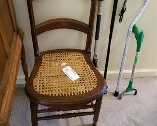 #12 cain seat ladder back dining chair $40.00
