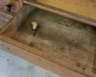 #13 Antique oak 6 drawer printer desk that has been modified 33x24x35 $200.00