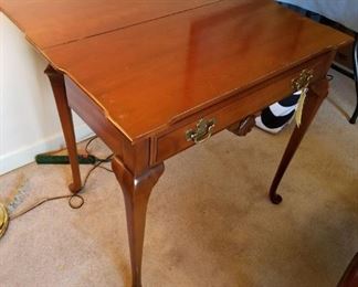 #15 game table w 1 drawer and 2 gate legs with drop side 30x15-30x29 $125.00