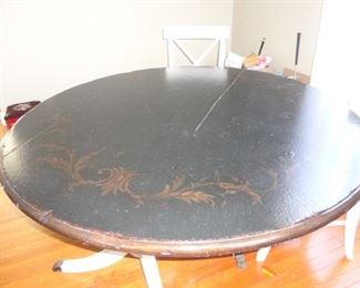 DINING TABLE WITH PEDESTAL LEGS AND LEAVES