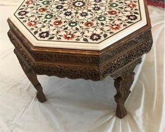 Marble Top Table with Exquisite Carvings