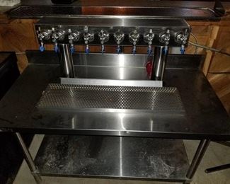 10 Beer Taps and Table