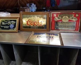 4 Framed Beer Signs