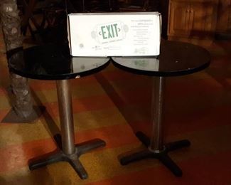 (2) Round Tables (1) Light Up Exit Sign