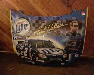 Miller Lite Rusty Wallace Nascar Hood Plastic