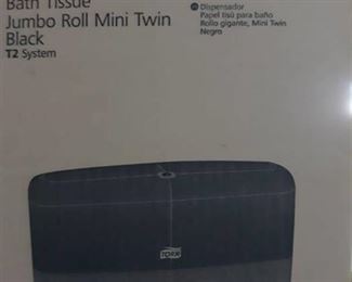 (6) Bath Tissue Dispenser Jumbo Roll Mini Twin Black
