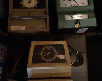 (3) Vintage Time Recording Punch In Clock