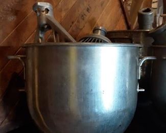 Industrial Sized Mixing Bowl with Beater and Whisk