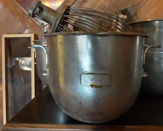 Industrial Sized Mixing Bowl with Beater and Whisk