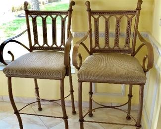 2 Matching Bar Chairs w/Upholstered Seats - $65 EACH - (21W 18D 30H seat height)